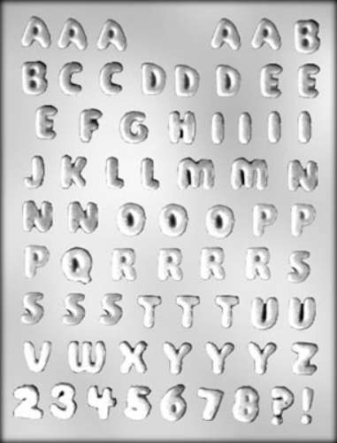 Mini Alphabet & Numbers Chocolate Mould - Click Image to Close